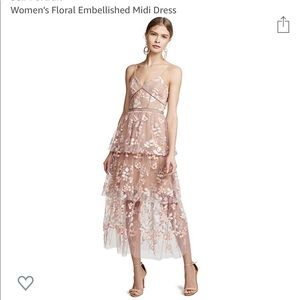 Self-Portrait Floral Embellished MIDI Dress